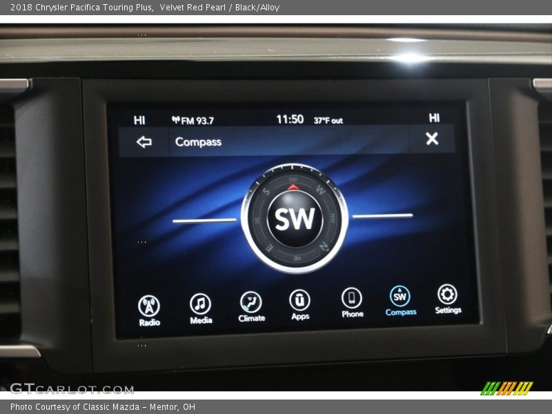 Velvet Red Pearl / Black/Alloy 2018 Chrysler Pacifica Touring Plus