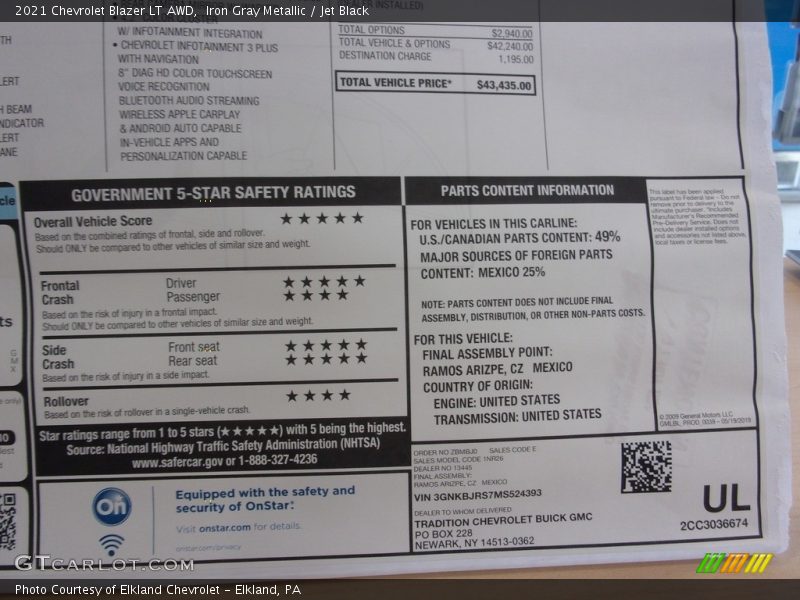 Iron Gray Metallic / Jet Black 2021 Chevrolet Blazer LT AWD