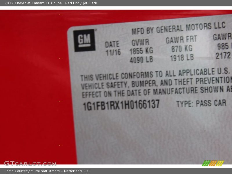 Red Hot / Jet Black 2017 Chevrolet Camaro LT Coupe