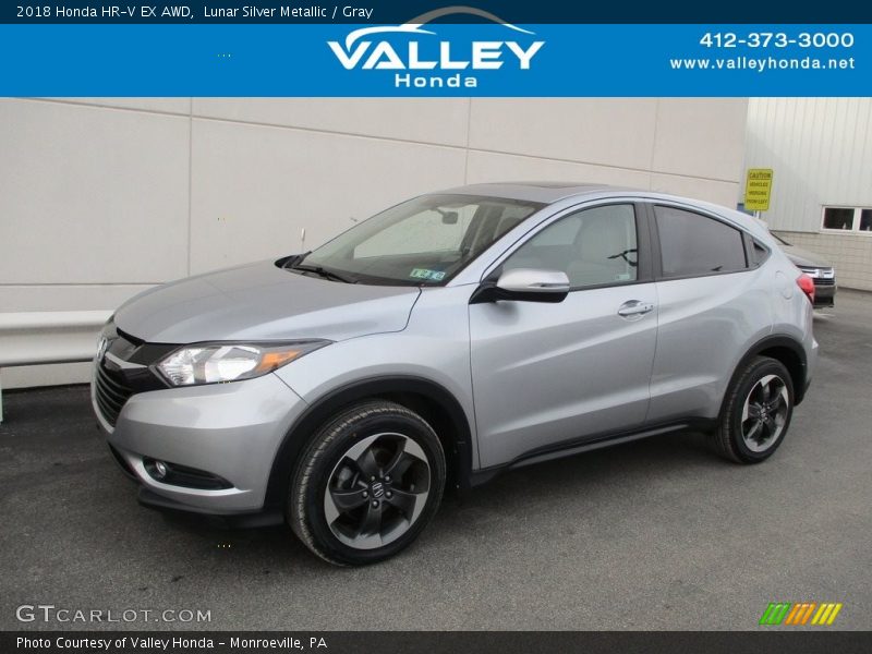 Lunar Silver Metallic / Gray 2018 Honda HR-V EX AWD