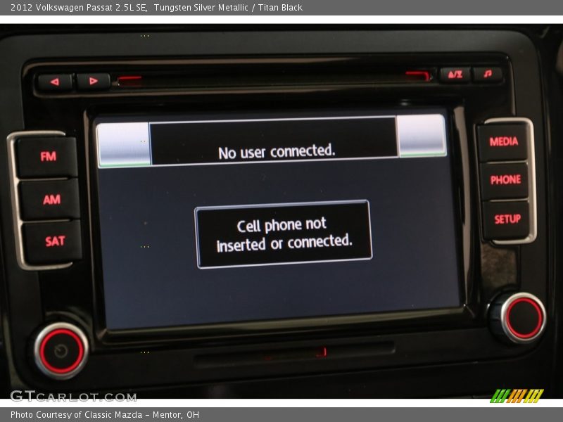 Tungsten Silver Metallic / Titan Black 2012 Volkswagen Passat 2.5L SE