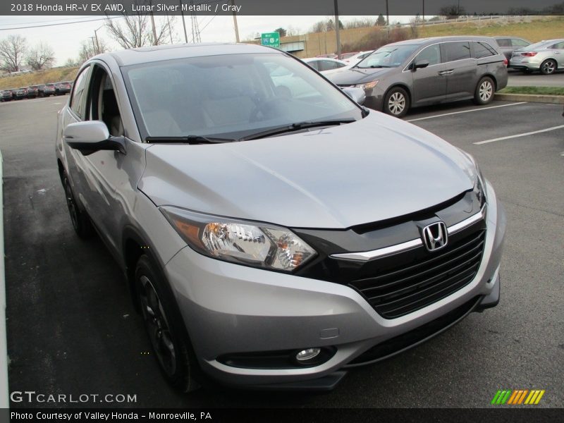Lunar Silver Metallic / Gray 2018 Honda HR-V EX AWD