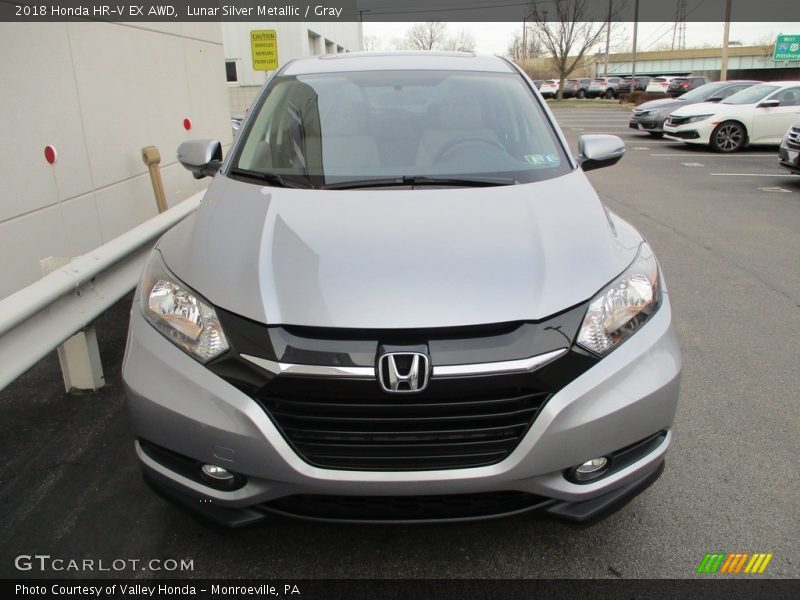 Lunar Silver Metallic / Gray 2018 Honda HR-V EX AWD