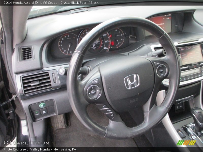 Crystal Black Pearl / Black 2014 Honda Accord EX-L V6 Coupe