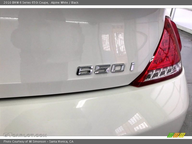 Alpine White / Black 2010 BMW 6 Series 650i Coupe