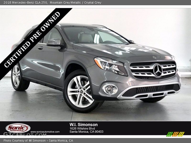 Mountain Grey Metallic / Crystal Grey 2018 Mercedes-Benz GLA 250