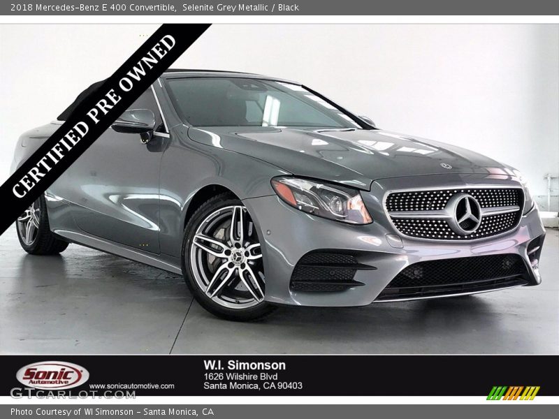 Selenite Grey Metallic / Black 2018 Mercedes-Benz E 400 Convertible