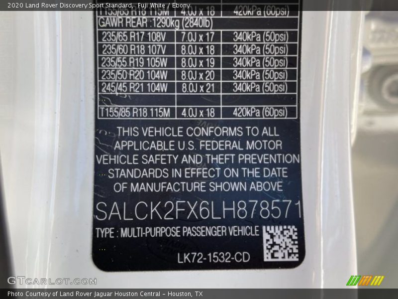 Fuji White / Ebony 2020 Land Rover Discovery Sport Standard