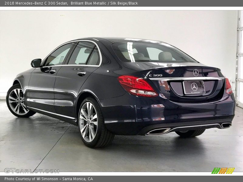 Brilliant Blue Metallic / Silk Beige/Black 2018 Mercedes-Benz C 300 Sedan