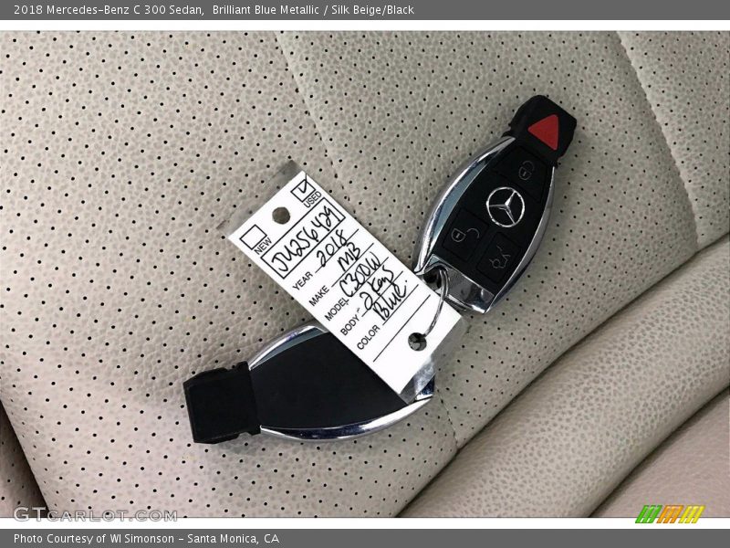 Brilliant Blue Metallic / Silk Beige/Black 2018 Mercedes-Benz C 300 Sedan