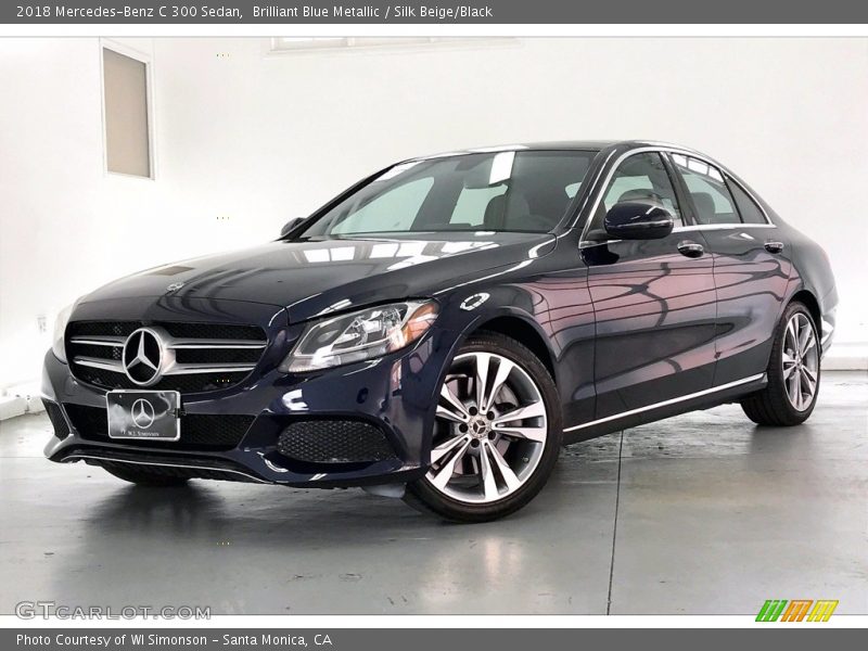 Brilliant Blue Metallic / Silk Beige/Black 2018 Mercedes-Benz C 300 Sedan