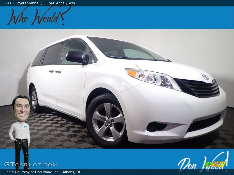 Super White / Ash 2016 Toyota Sienna L