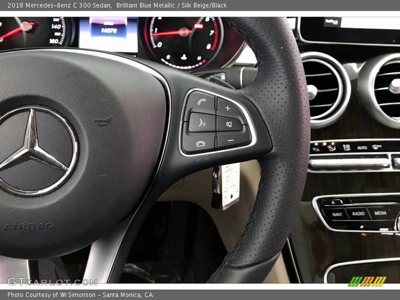 Brilliant Blue Metallic / Silk Beige/Black 2018 Mercedes-Benz C 300 Sedan