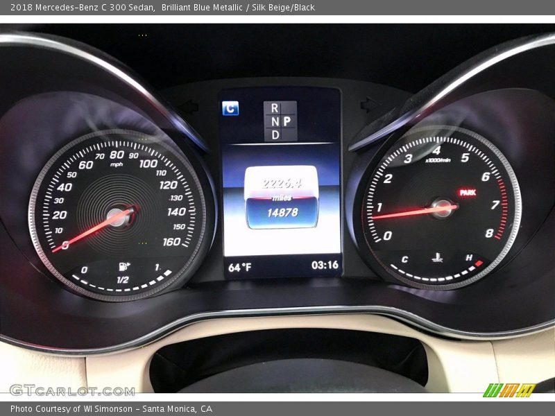 Brilliant Blue Metallic / Silk Beige/Black 2018 Mercedes-Benz C 300 Sedan
