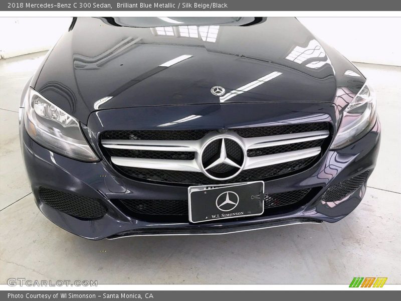 Brilliant Blue Metallic / Silk Beige/Black 2018 Mercedes-Benz C 300 Sedan