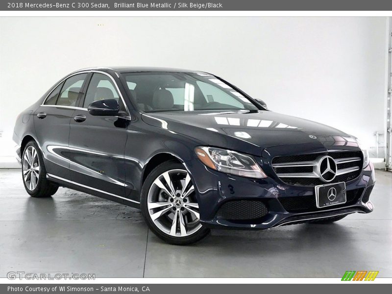 Brilliant Blue Metallic / Silk Beige/Black 2018 Mercedes-Benz C 300 Sedan