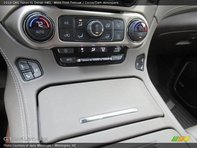 White Frost Tintcoat / Cocoa/Dark Atmospere 2019 GMC Yukon XL Denali 4WD
