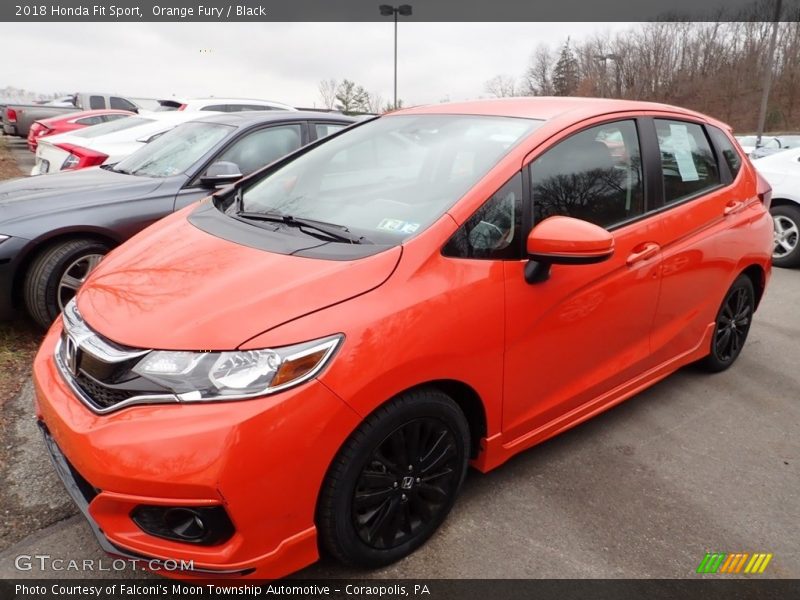 Orange Fury / Black 2018 Honda Fit Sport