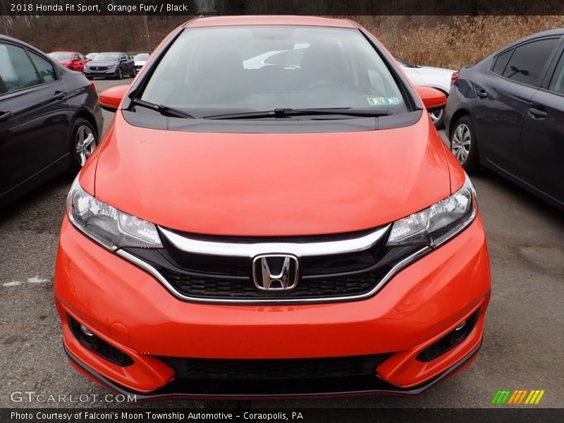 Orange Fury / Black 2018 Honda Fit Sport