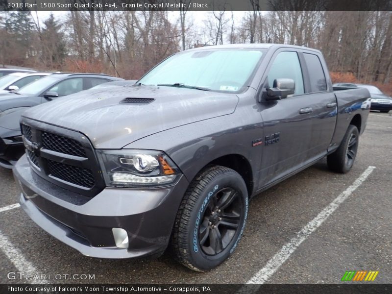 Granite Crystal Metallic / Black 2018 Ram 1500 Sport Quad Cab 4x4