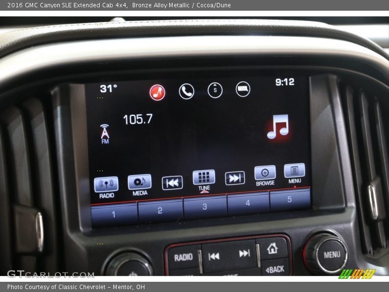 Controls of 2016 Canyon SLE Extended Cab 4x4