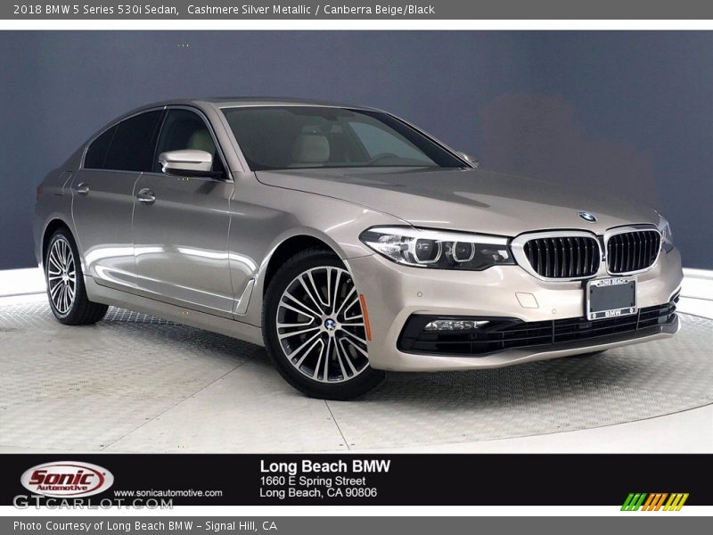 Cashmere Silver Metallic / Canberra Beige/Black 2018 BMW 5 Series 530i Sedan