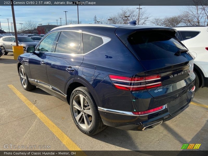 Adriatic Blue / Beige/Taupe 2021 Genesis GV80 2.5T AWD