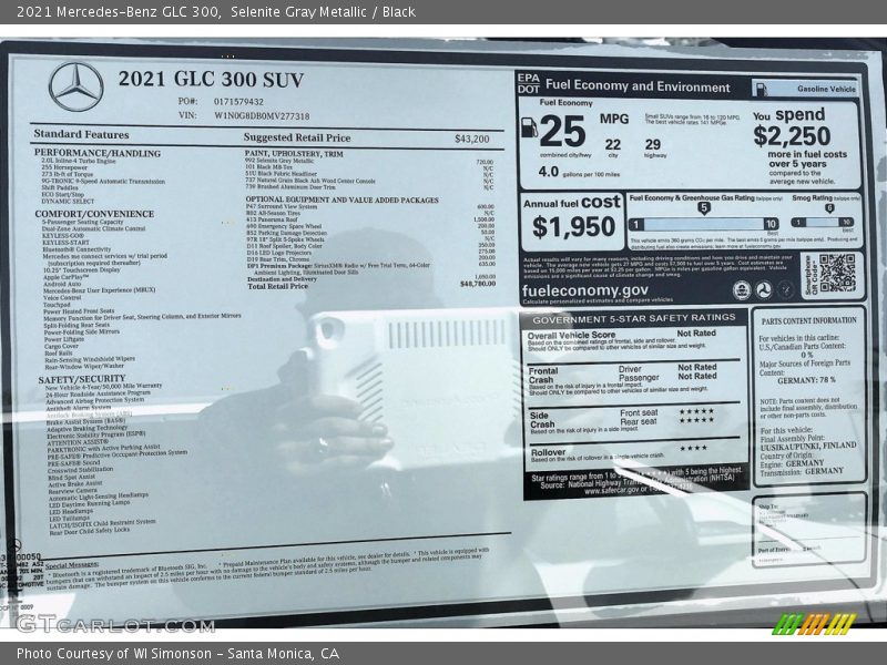 Selenite Gray Metallic / Black 2021 Mercedes-Benz GLC 300