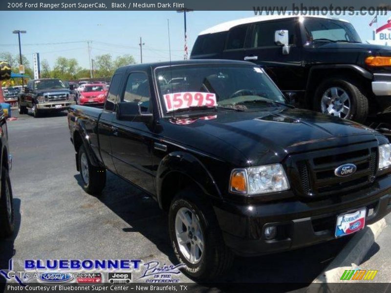 Black / Medium Dark Flint 2006 Ford Ranger Sport SuperCab