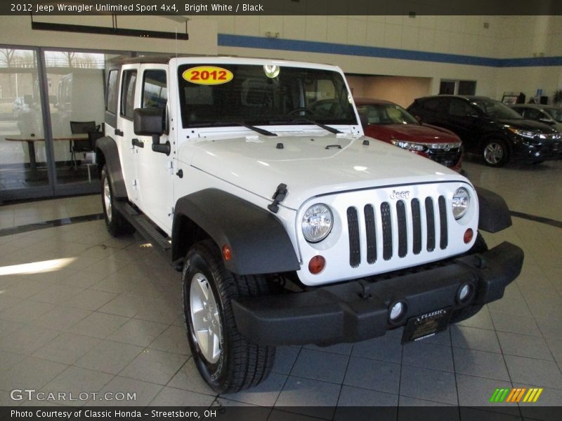 Bright White / Black 2012 Jeep Wrangler Unlimited Sport 4x4