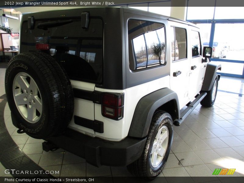 Bright White / Black 2012 Jeep Wrangler Unlimited Sport 4x4