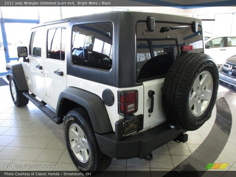 Bright White / Black 2012 Jeep Wrangler Unlimited Sport 4x4