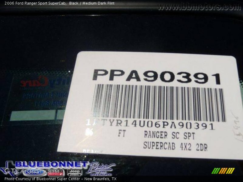 Black / Medium Dark Flint 2006 Ford Ranger Sport SuperCab