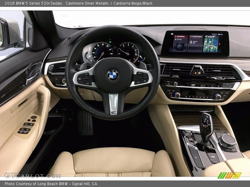 Cashmere Silver Metallic / Canberra Beige/Black 2018 BMW 5 Series 530i Sedan