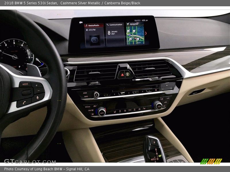 Cashmere Silver Metallic / Canberra Beige/Black 2018 BMW 5 Series 530i Sedan
