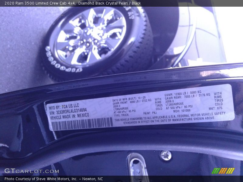 Diamond Black Crystal Pearl / Black 2020 Ram 3500 Limited Crew Cab 4x4