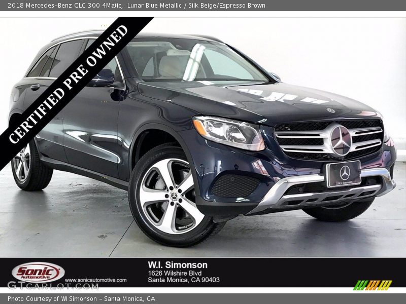 Lunar Blue Metallic / Silk Beige/Espresso Brown 2018 Mercedes-Benz GLC 300 4Matic