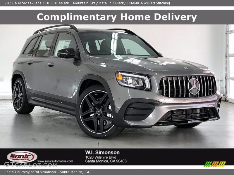 Mountain Grey Metallic / Black/DINAMICA w/Red Stitching 2021 Mercedes-Benz GLB 250 4Matic