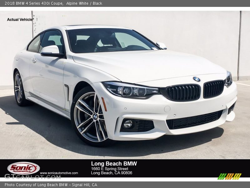 Alpine White / Black 2018 BMW 4 Series 430i Coupe