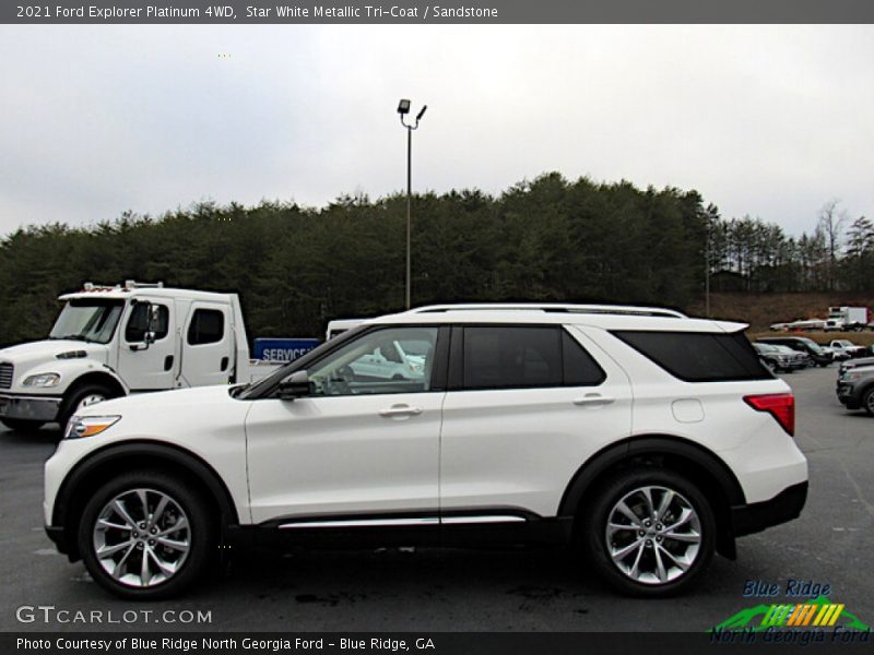 Star White Metallic Tri-Coat / Sandstone 2021 Ford Explorer Platinum 4WD