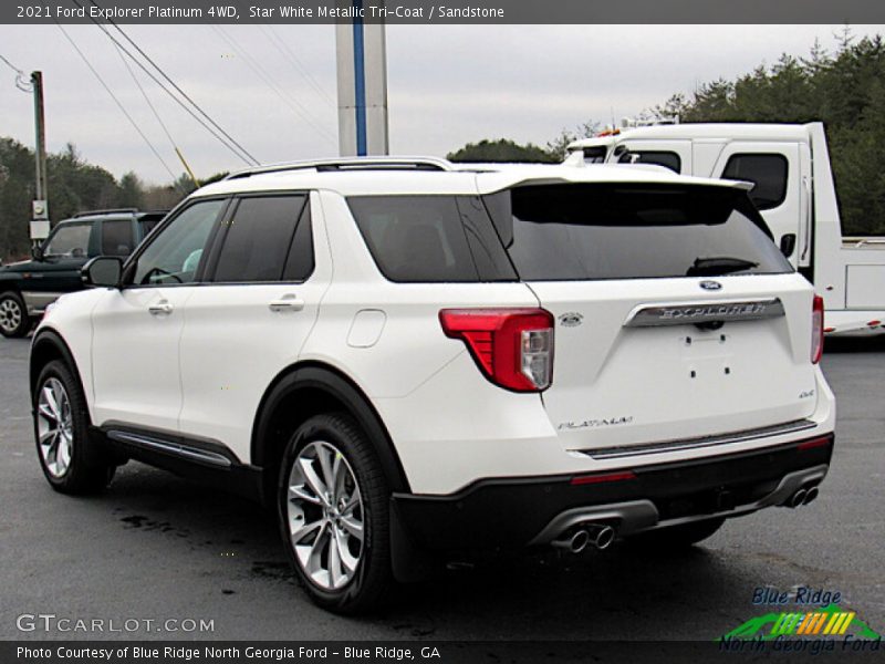 Star White Metallic Tri-Coat / Sandstone 2021 Ford Explorer Platinum 4WD