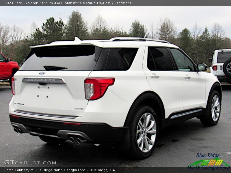Star White Metallic Tri-Coat / Sandstone 2021 Ford Explorer Platinum 4WD