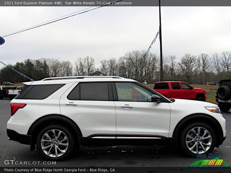 Star White Metallic Tri-Coat / Sandstone 2021 Ford Explorer Platinum 4WD