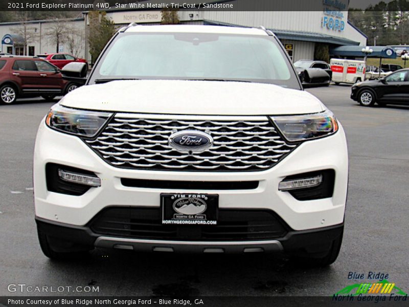 Star White Metallic Tri-Coat / Sandstone 2021 Ford Explorer Platinum 4WD