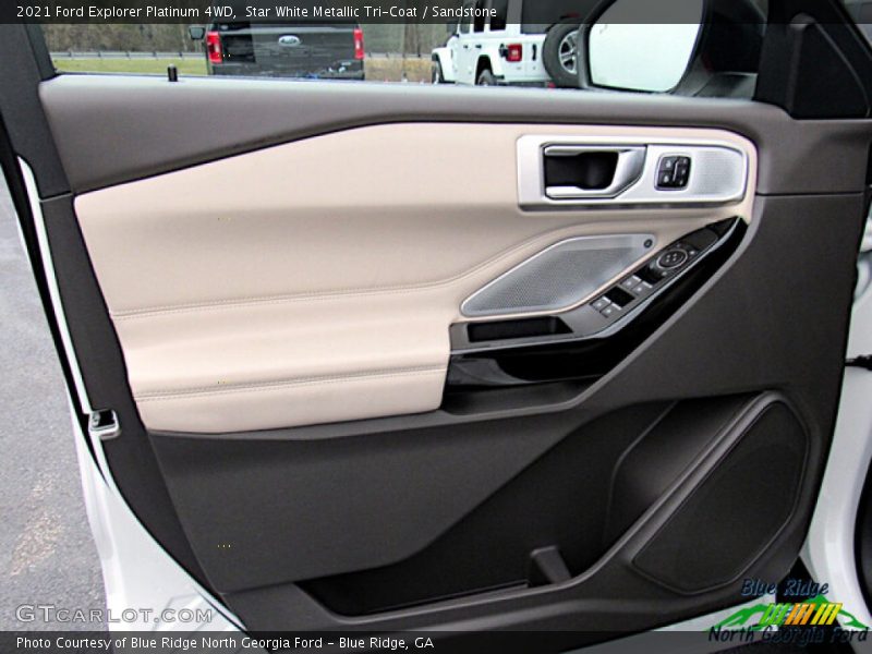 Star White Metallic Tri-Coat / Sandstone 2021 Ford Explorer Platinum 4WD