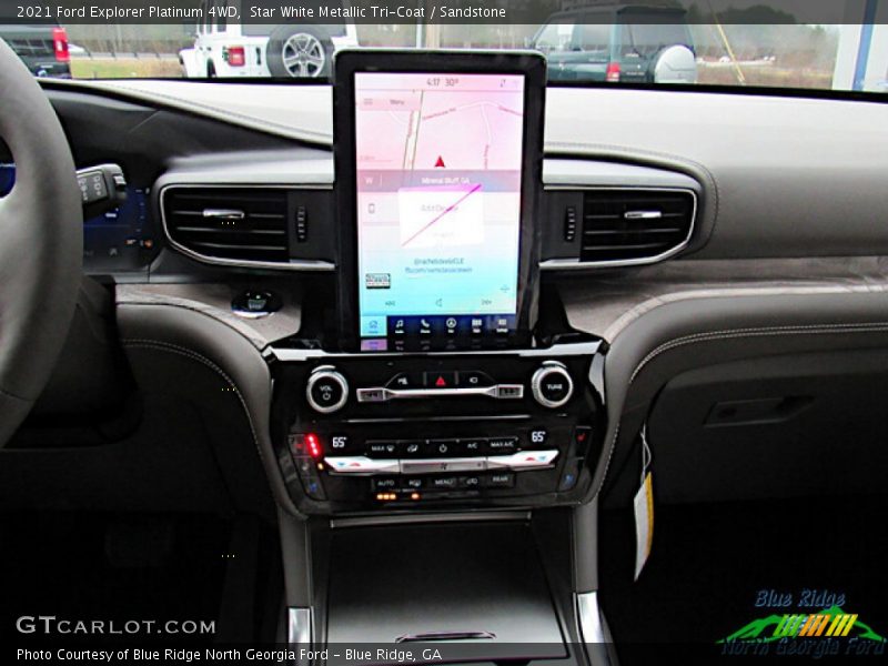Star White Metallic Tri-Coat / Sandstone 2021 Ford Explorer Platinum 4WD
