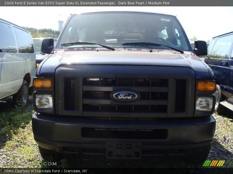 Dark Blue Pearl / Medium Flint 2009 Ford E Series Van E350 Super Duty XL Extended Passenger