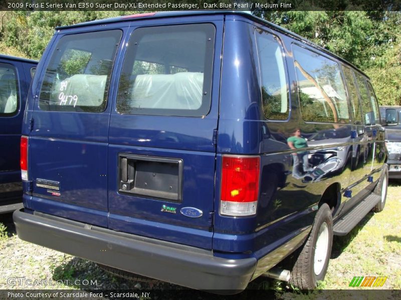 Dark Blue Pearl / Medium Flint 2009 Ford E Series Van E350 Super Duty XL Extended Passenger