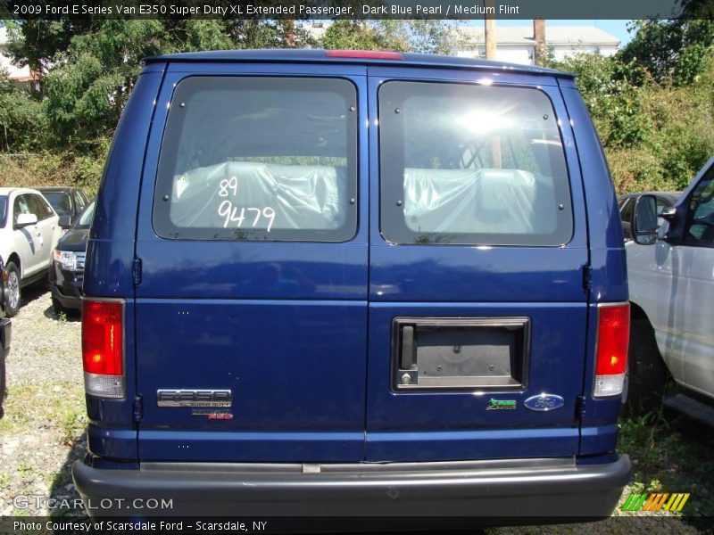 Dark Blue Pearl / Medium Flint 2009 Ford E Series Van E350 Super Duty XL Extended Passenger