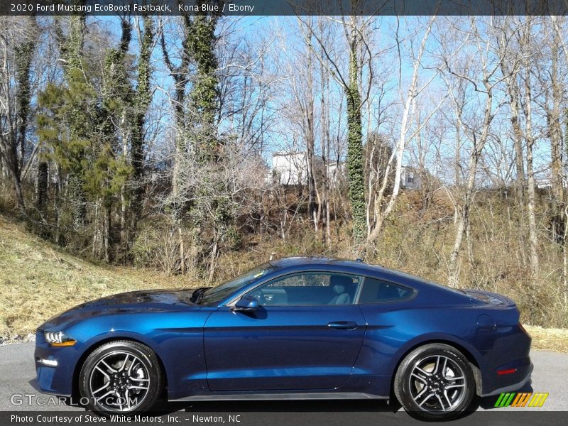 Kona Blue / Ebony 2020 Ford Mustang EcoBoost Fastback